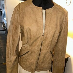 Faux Leather Bomber